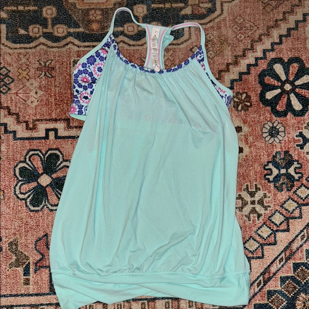 Floral Trim Mint Green Women's Top